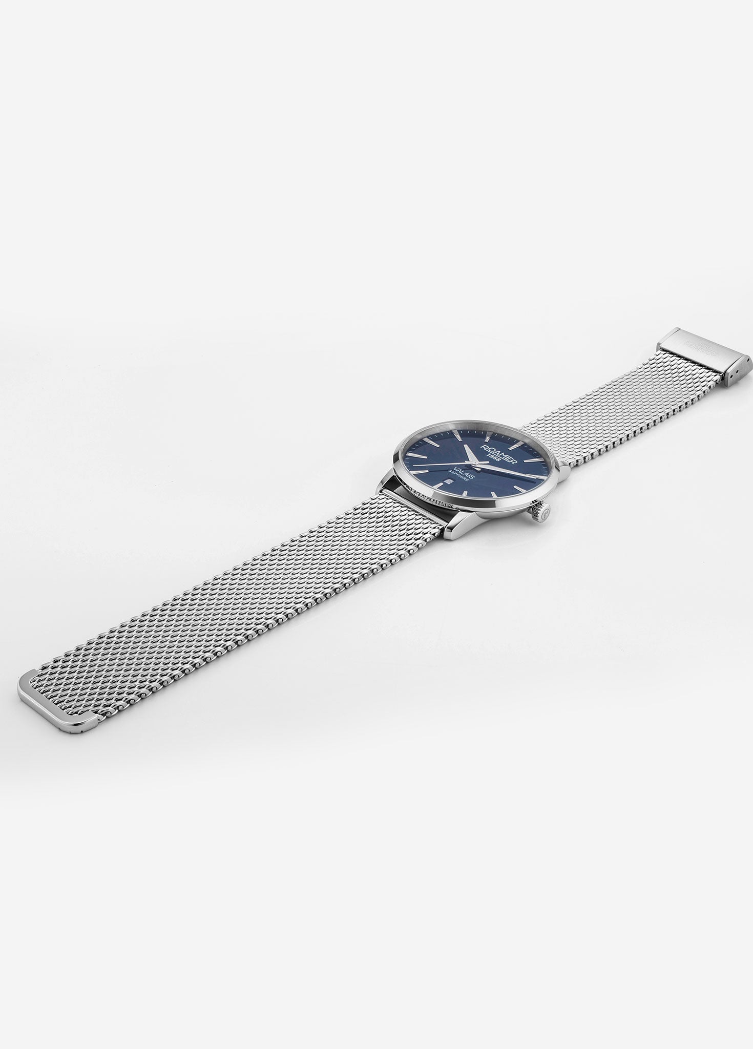 Valais Gents Interchangeable Box Set 42mm Quartz Three-Hand Date Blue Leather Strap Sapphire glass Stainless Steel swiss watch