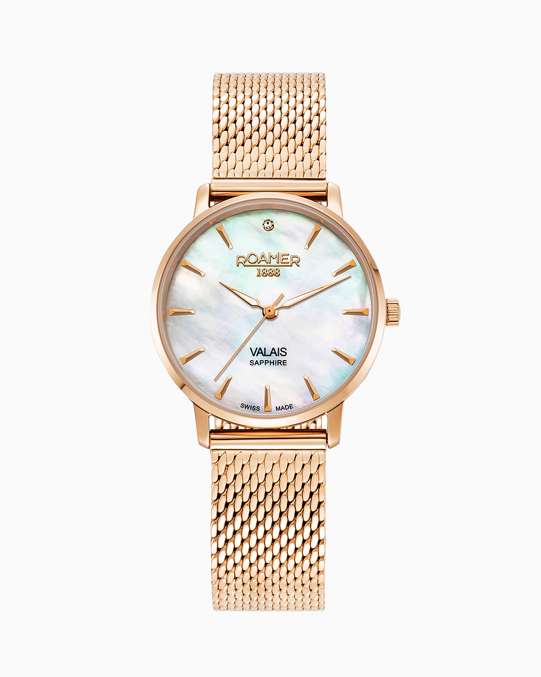 Valais Ladies Interchangeable Box Set 32mm Quartz Three-Hand Date Brown Leather Strap Sapphire glass Stainless Steel swiss watch