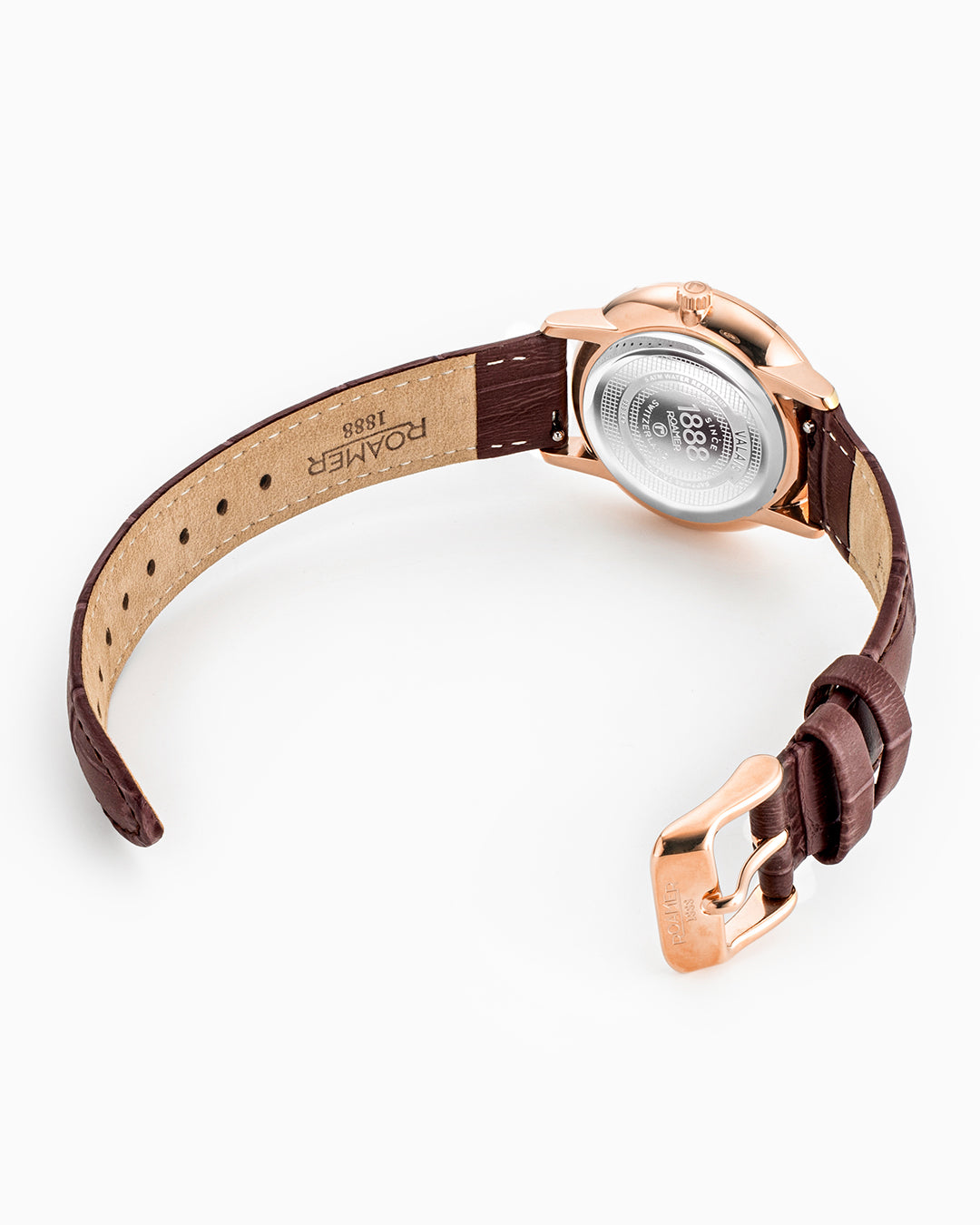 Valais Ladies Interchangeable Box Set 32mm Quartz Three-Hand Date Brown Leather Strap Sapphire glass Stainless Steel swiss watch