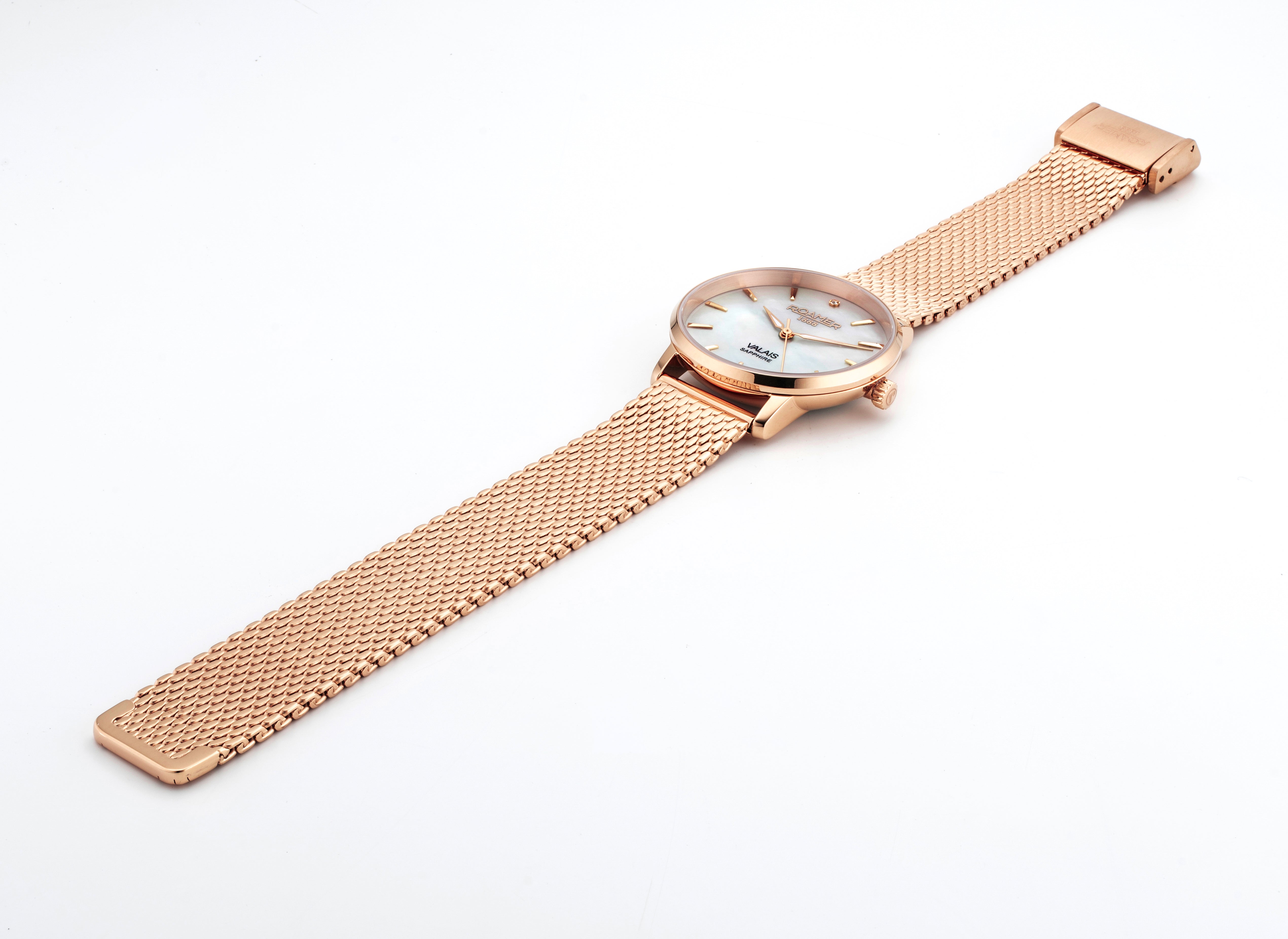 Valais Ladies Interchangeable Box Set 32mm Quartz Three-Hand Date Brown Leather Strap Sapphire glass Stainless Steel swiss watch