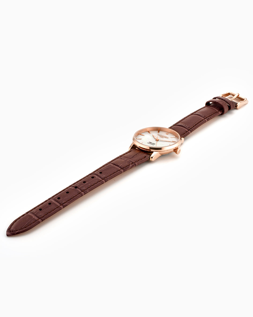Valais Ladies Interchangeable Box Set 32mm Quartz Three-Hand Date Brown Leather Strap Sapphire glass Stainless Steel swiss watch