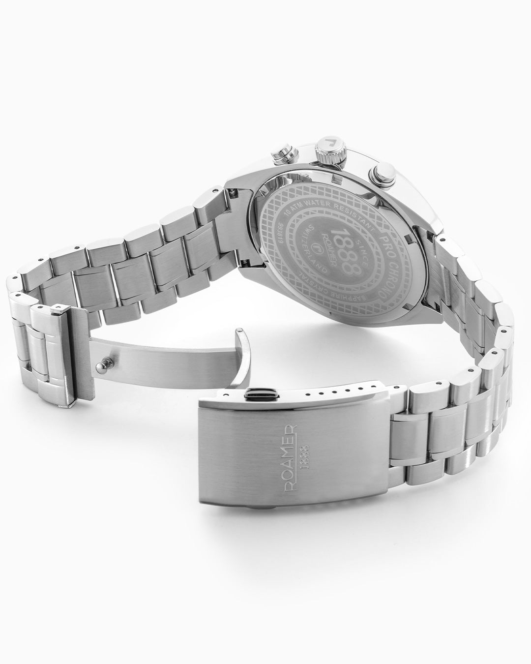 Pro Chrono 42mm Quartz Chronograph Date Grey Sunray Dial Silver Bracelet Sapphire glass Stainless Steel swiss watch