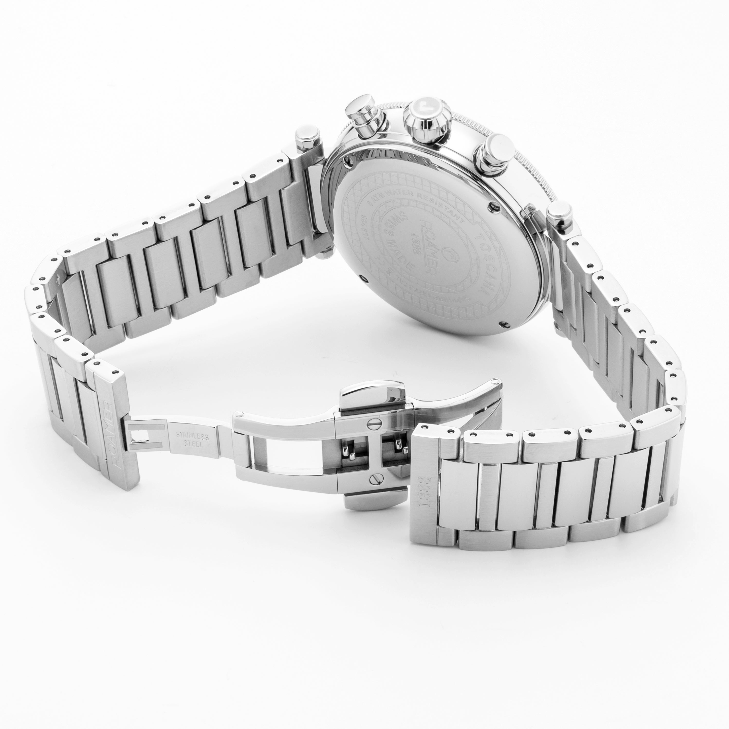 Toscana 43mm Chronograph Date Lightblue Dial Silver Tone Bracelet Sapphire glass Stainless Steel swiss watch