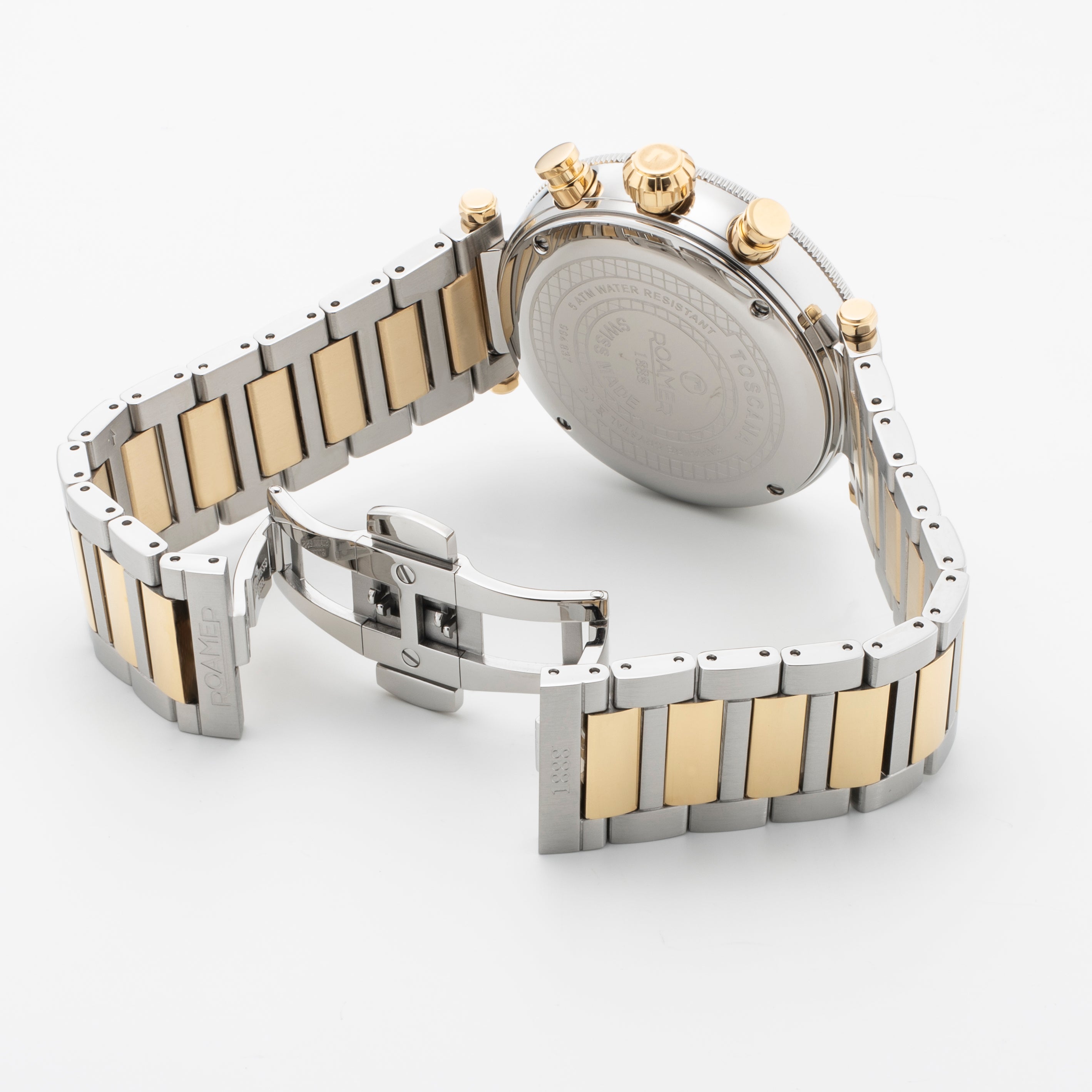 Toscana 43mm Chronograph Date Green Dial Gold-Silver Tone Bracelet Sapphire glass Stainless Steel swiss watch