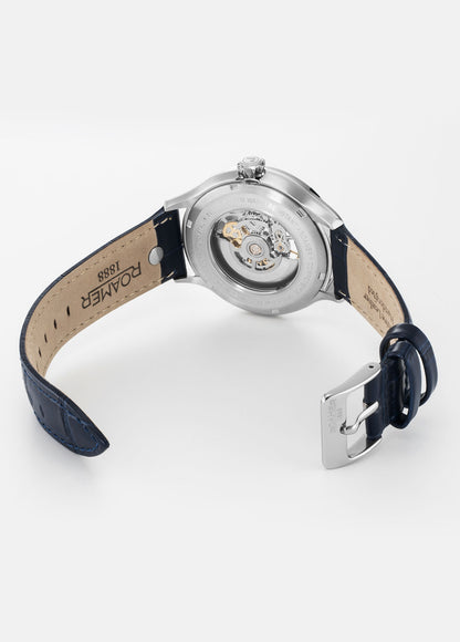 Competence Skeleton IV 43 mm Automatic Three-Hand Blue Leather Strap Sapphire glass Stainless Steel swiss watch