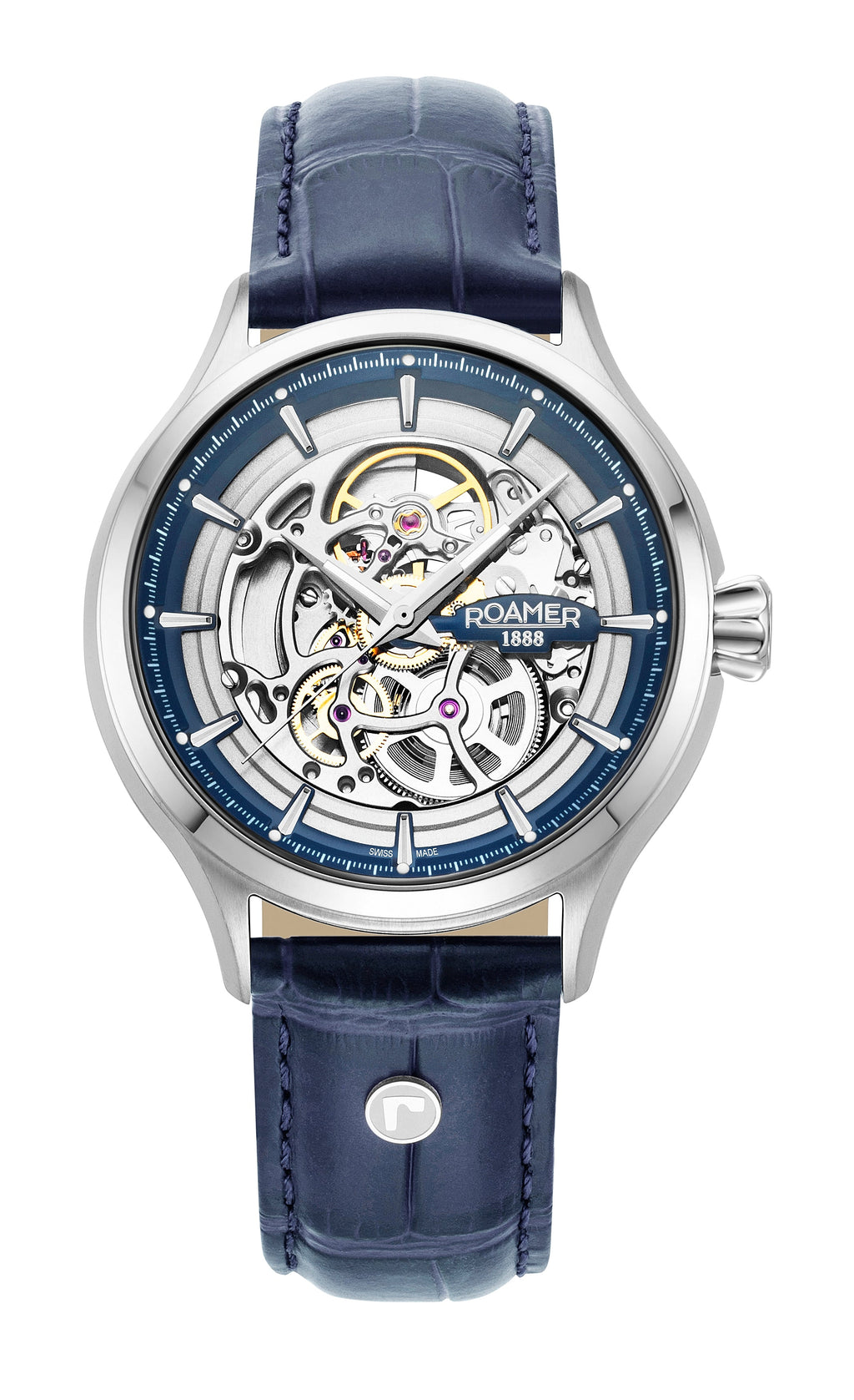 Competence Skeleton IV 43 mm Automatic Three-Hand Blue Leather Strap Sapphire glass Stainless Steel swiss watch