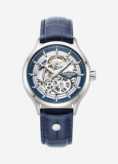 Competence Skeleton IV 43 mm Automatic Three-Hand Blue Leather Strap Sapphire glass Stainless Steel swiss watch