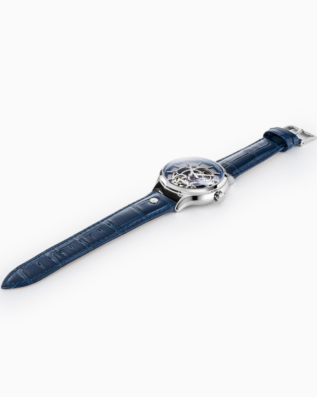 Competence Skeleton IV 43 mm Automatic Three-Hand Blue Leather Strap Sapphire glass Stainless Steel swiss watch