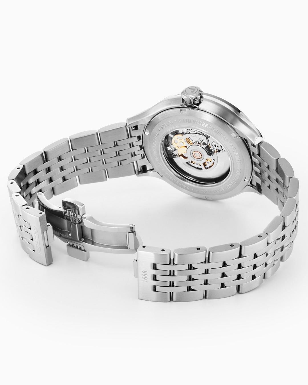 Competence Skeleton IV 43 mm Automatic Three-Hand Blue Dial Silver Bracelet Sapphire glass Stainless Steel swiss watch