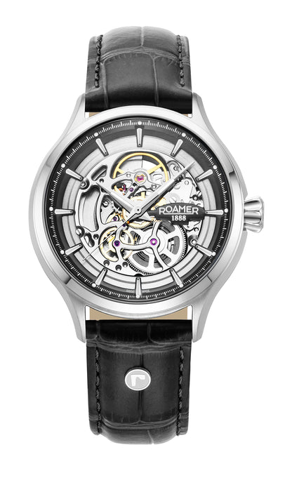 Competence Skeleton IV 43 mm Automatic Three-Hand Black Dial  Silver Bracelet Sapphire glass Stainless Steel swiss watch