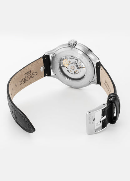 Competence Skeleton IV 43 mm Automatic Three-Hand Black Leather Strap Sapphire glass Stainless Steel swiss watch