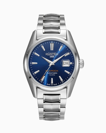 Searock Automatic 42 mm Automatic Three-Hand Date Blue Dial Silver Bracelet Sapphire glass Stainless Steel swiss watch