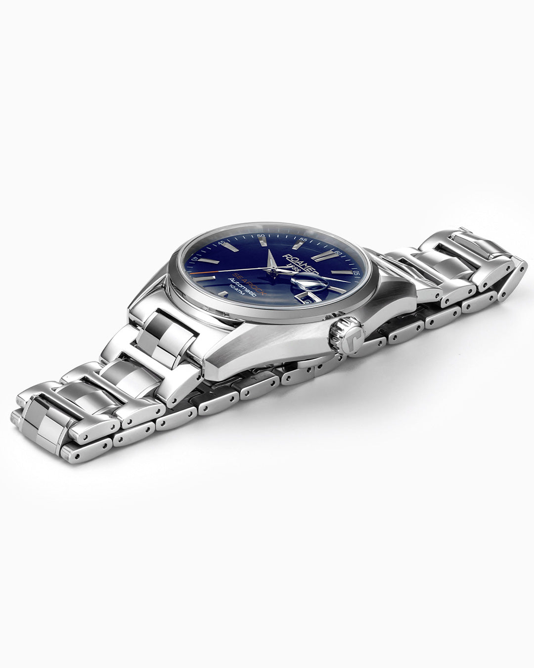 Searock Automatic 42 mm Automatic Three-Hand Date Blue Dial Silver Bracelet Sapphire glass Stainless Steel swiss watch