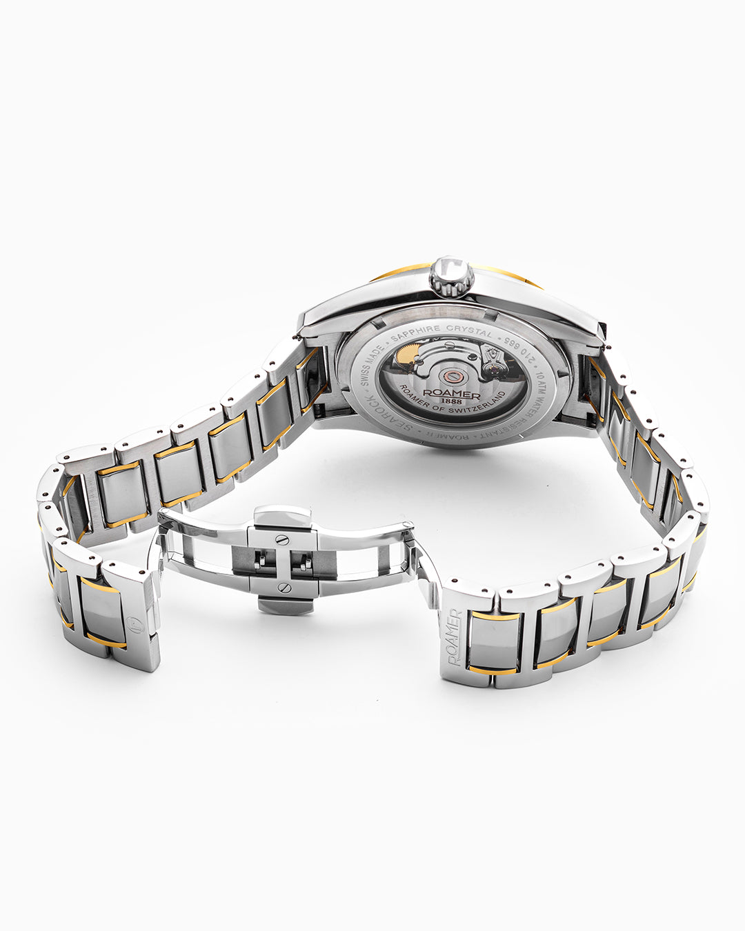 Searock Automatic 42 mm Automatic Three-Hand Date Blue Pattern Dial Two-Tone Bracelet Sapphire glass Stainless Steel swiss watch