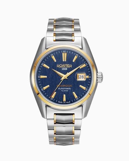 Searock Automatic 42 mm Automatic Three-Hand Date Blue Pattern Dial Two-Tone Bracelet Sapphire glass Stainless Steel swiss watch