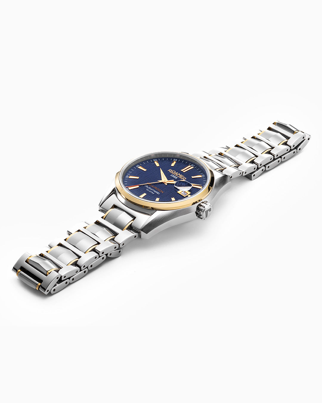 Searock Automatic 42 mm Automatic Three-Hand Date Blue Pattern Dial Two-Tone Bracelet Sapphire glass Stainless Steel swiss watch