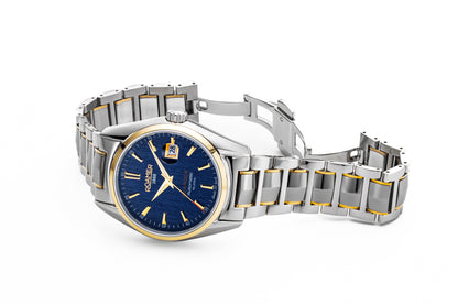 Searock Automatic 42 mm Automatic Three-Hand Date Blue Pattern Dial Two-Tone Bracelet Sapphire glass Stainless Steel swiss watch