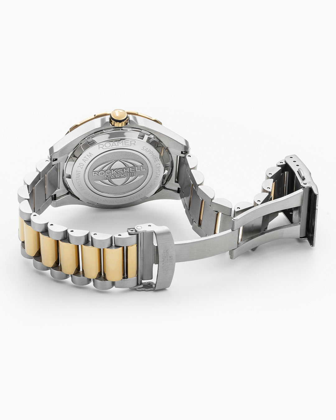 Rockshell Mark III Scuba 44 mm Quartz Three-Hand Date Turning Bezel Two-Tone Bracelet Sapphire glass Stainless Steel swiss watch