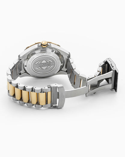 Rockshell Mark III Scuba 44 mm Quartz Three-Hand Date Turning Bezel Two-Tone Bracelet Sapphire glass Stainless Steel swiss watch
