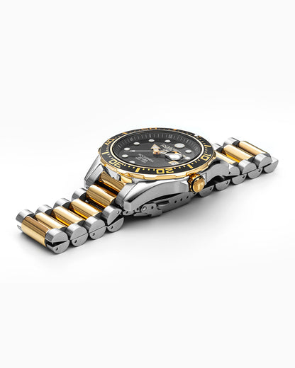 Rockshell Mark III Scuba 44 mm Quartz Three-Hand Date Turning Bezel Two-Tone Bracelet Sapphire glass Stainless Steel swiss watch