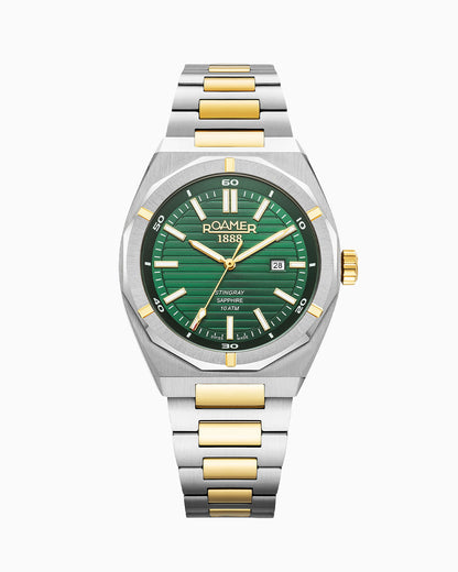 Stingray 42 mm Quartz Three-Hand Date Green Dial Two-tone Bracelet Sapphire glass Stainless Steel swiss watch