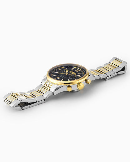 Superior Chrono III 44mm Quartz Chronograph Date Black Dial Two-Tone Bracelet Sapphire glass Stainless Steel swiss watch
