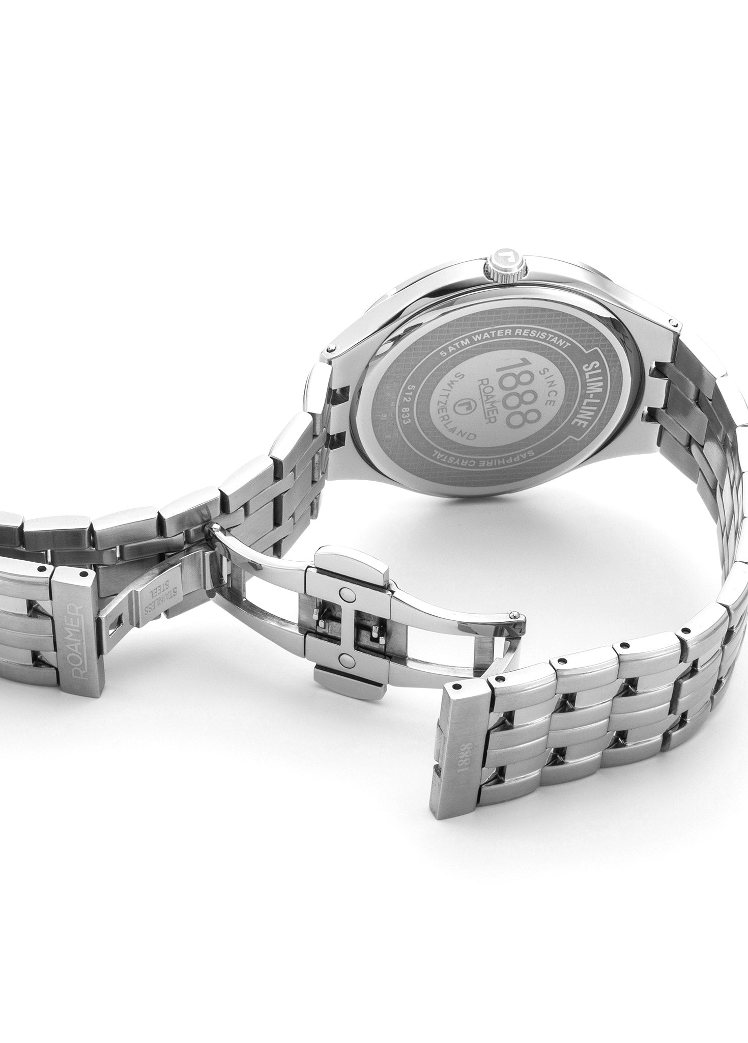 Slim Line Classic 40 mm Quartz Three-Hand Date Sky Blue Dial Silver Bracelet Sapphire glass Stainless Steel swiss watch