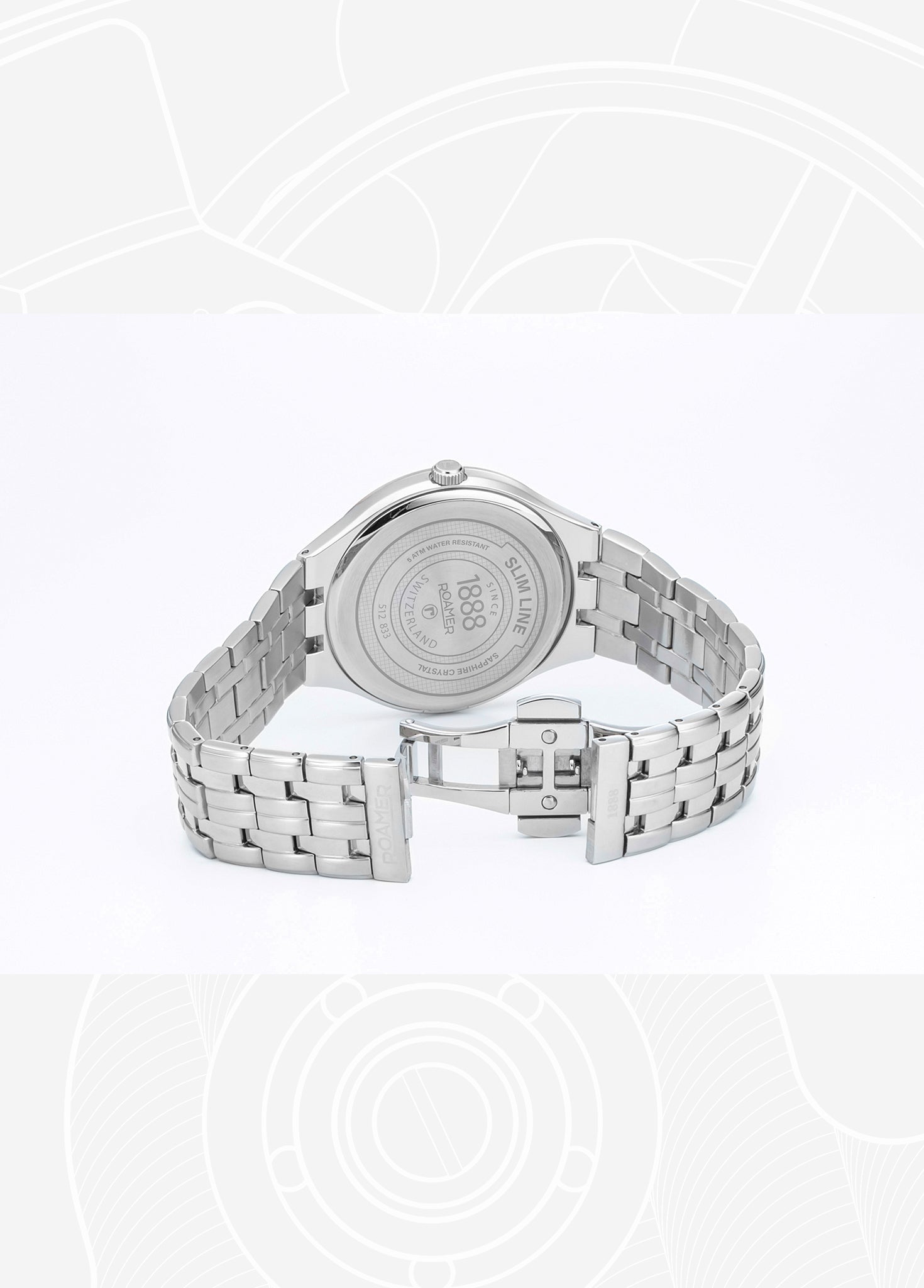 Slim Line Classic 40 mm Quartz Three-Hand Date Black Dial Silver Bracelet Sapphire glass Stainless Steel swiss watch