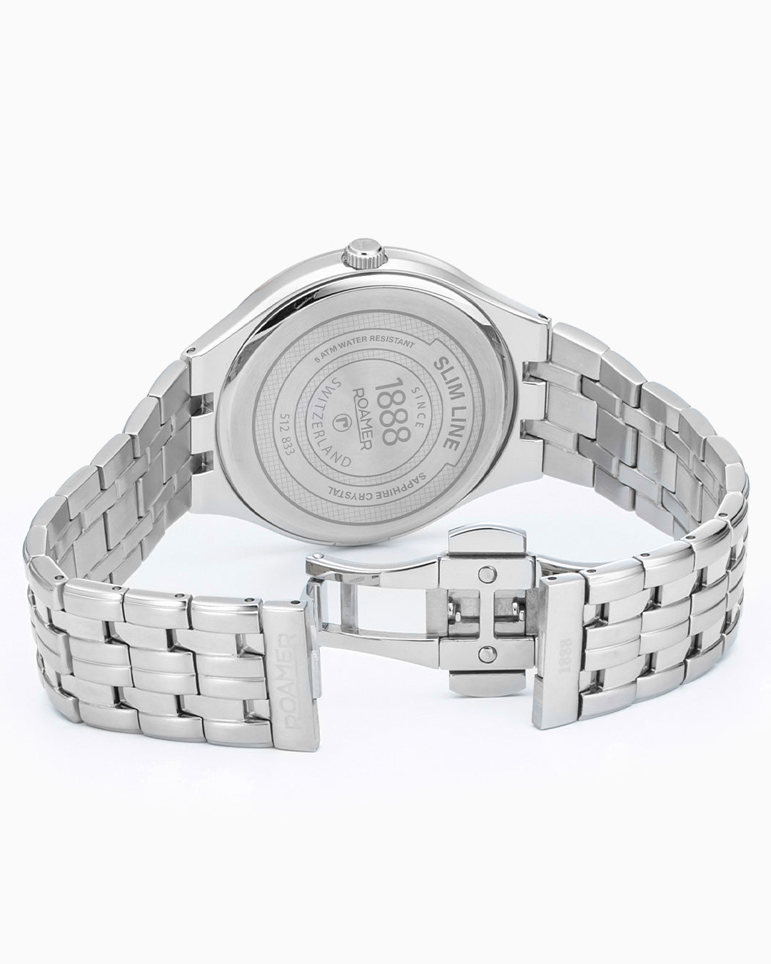 Slim Line Classic 40 mm Quartz Three-Hand Date Green Dial Silver Bracelet Sapphire glass Stainless Steel swiss watch