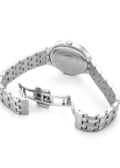 Slim Line Classic Ladies 30mm Quartz Two-Hand Date Sky Blue Dial Silver Bracelet Sapphire glass Stainless Steel swiss watch
