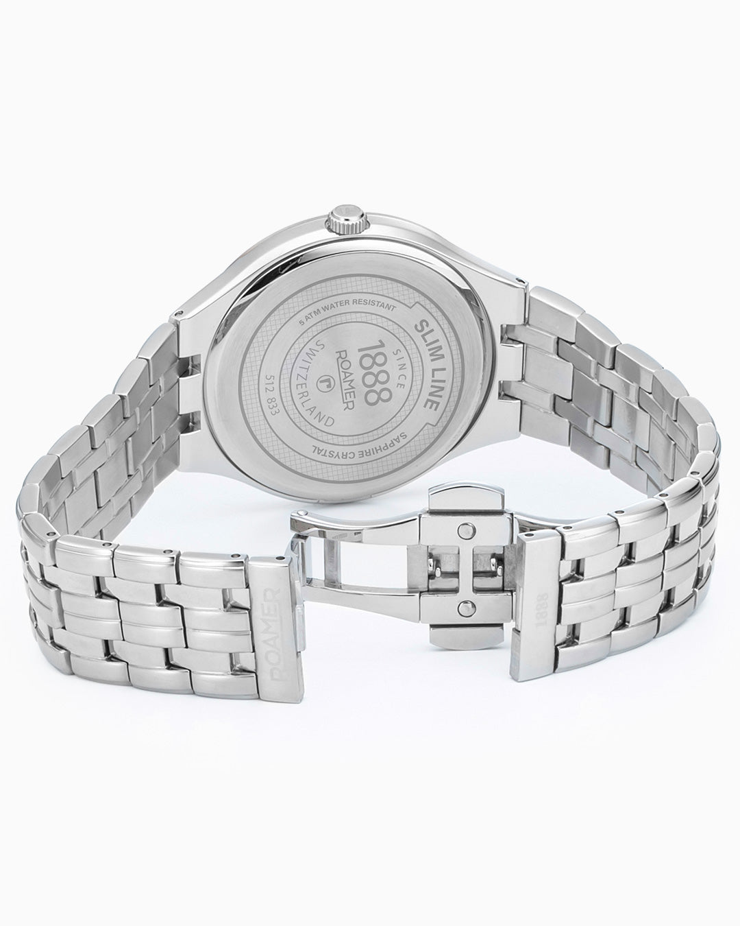 Slim Line Classic Ladies 30mm Quartz Two-Hand Date Dark Blue Dial Silver Bracelet Sapphire glass Stainless Steel Swiss watch