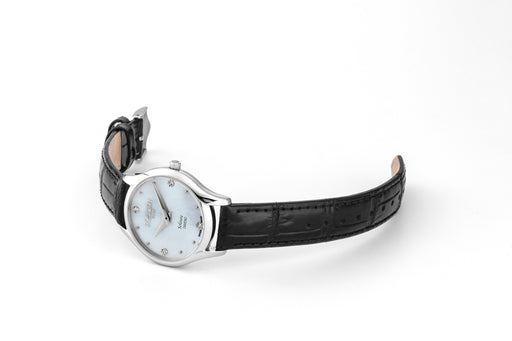 Soleure 30mm Quartz Two-Hand Black Leather Bracelet Sapphire glass Stainless Steel swiss watch