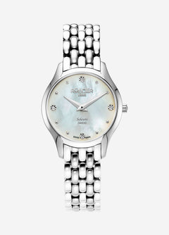 Soleure 30mm Quartz Two-Hand White Mop Dial Silver Bracelet Sapphire glass Stainless Steel swiss watch