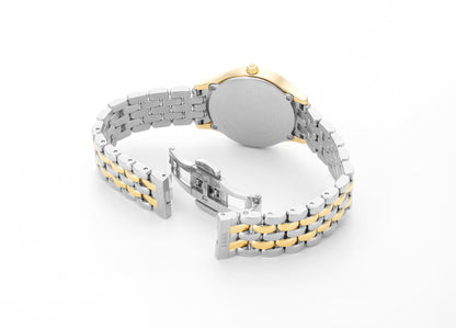 Soleure 30mm Quartz Two-Hand White Mop Dial  Two-Tone Bracelet Sapphire glass Stainless Steel swiss watch