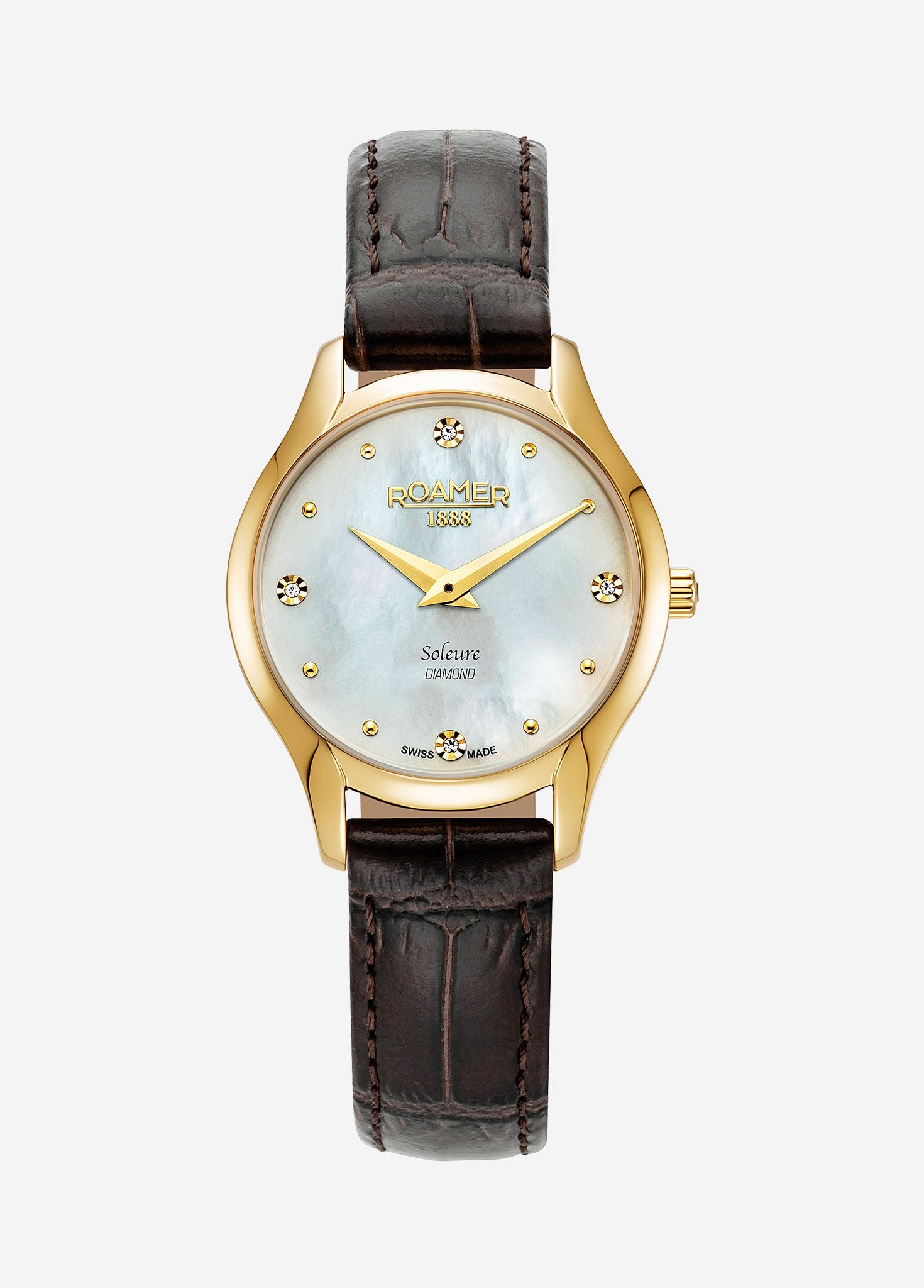 Soleure 30mm Quartz Two-Hand Brown Leather Strap Sapphire glass Stainless Steel swiss watch