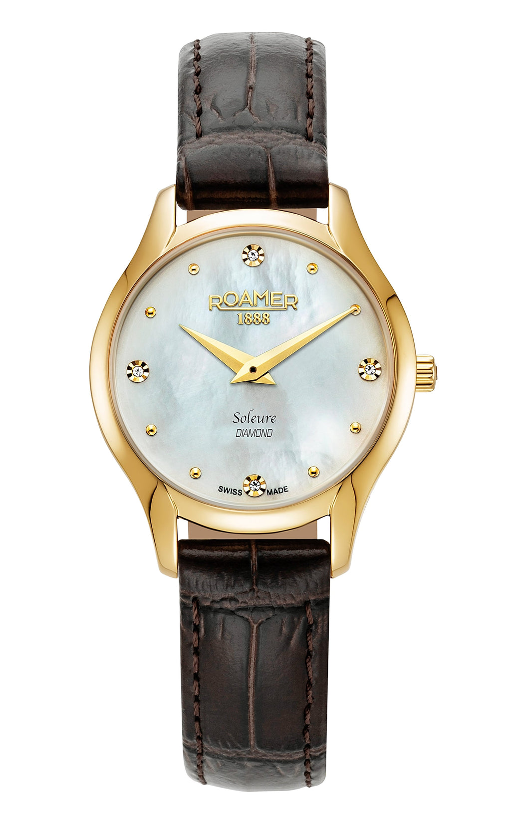 Soleure 30mm Quartz Two-Hand Brown Leather Strap Sapphire glass Stainless Steel swiss watch