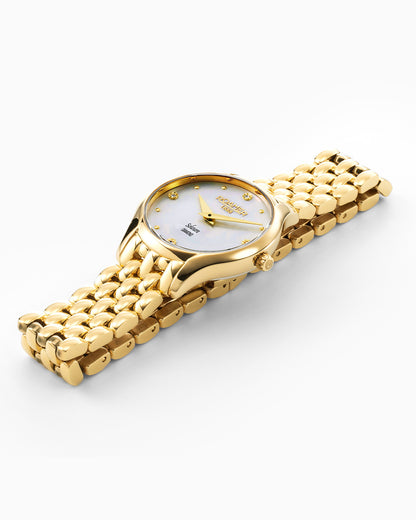 Soleure 30mm Quartz Two-Hand White MOP Dial Gold Bracelet Sapphire glass Stainless Steel swiss watch