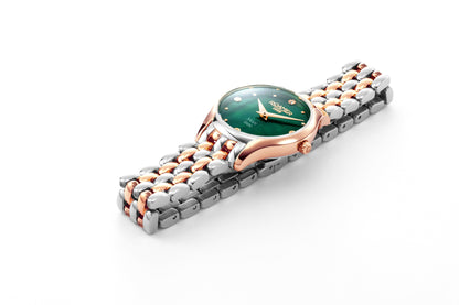 Soleure 30mm Quartz Two-Hand Green Mop Dial  Two-Tone Bracelet Sapphire glass Stainless Steel swiss watch