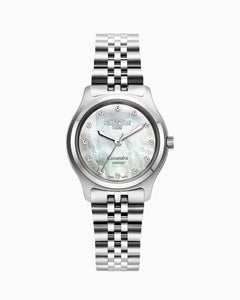 Cassandra Diamond 31 mm Quartz Three-Hand White Dial MOP Silver Bracelet Sapphire glass Stainless Steel swiss watch