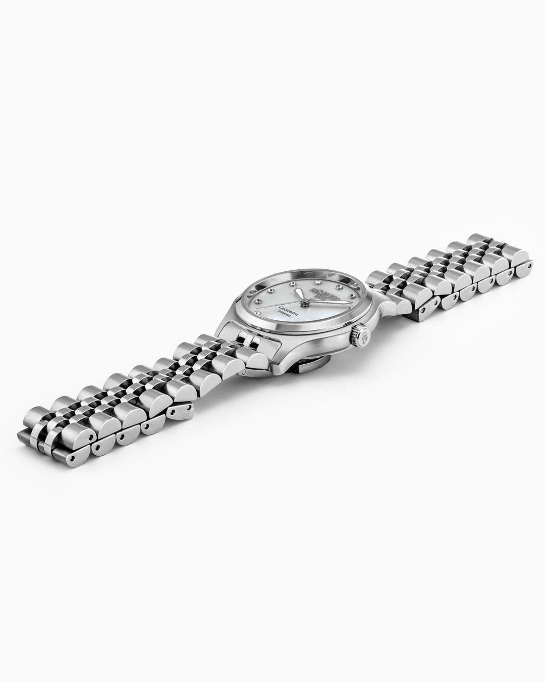 Cassandra Diamond 31 mm Quartz Three-Hand White Dial Silver Bracelet Sapphire glass Stainless Steel swiss watch