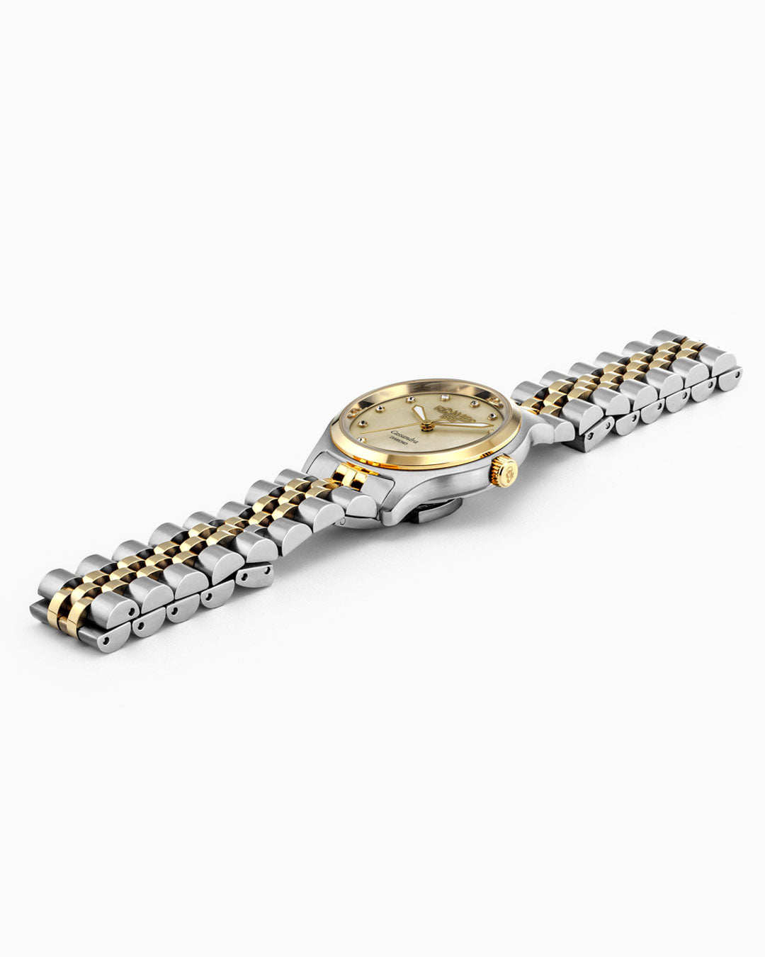 Cassandra Diamond 31 mm Quartz Three-Hand White Dial Two-Tone Bracelet Sapphire glass Stainless Steel swiss watch