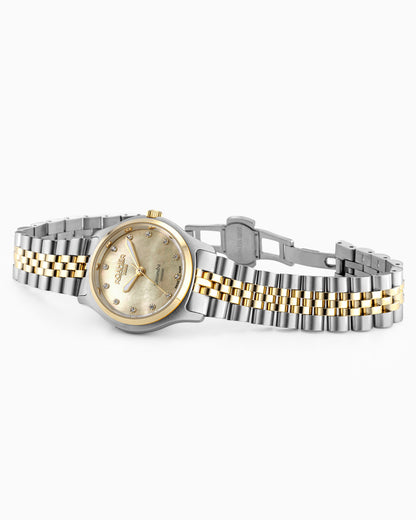 Cassandra Diamond 31 mm Quartz Three-Hand White Dial Two-Tone Bracelet Sapphire glass Stainless Steel swiss watch