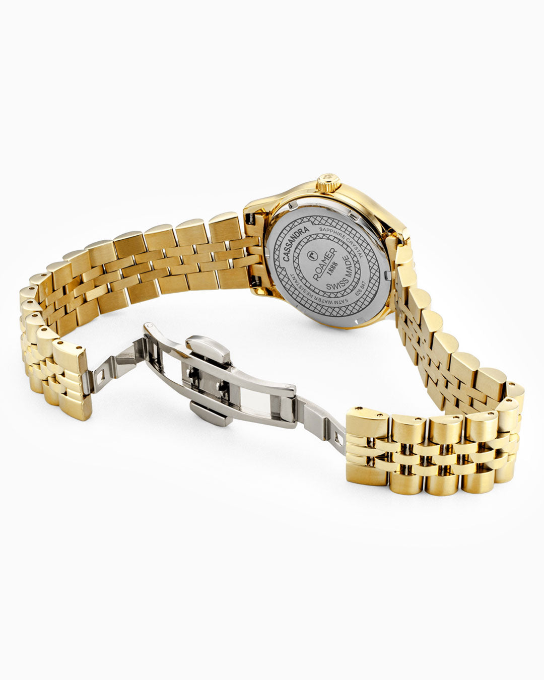 Cassandra Diamond 31 mm Quartz Three-Hand White Dial Gold Bracelet Sapphire glass Stainless Steel swiss watch