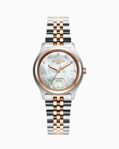 Cassandra Diamond 31 mm Quartz Three-Hand White Dial MOP Two-Tone Bracelet Sapphire glass Stainless Steel swiss watch