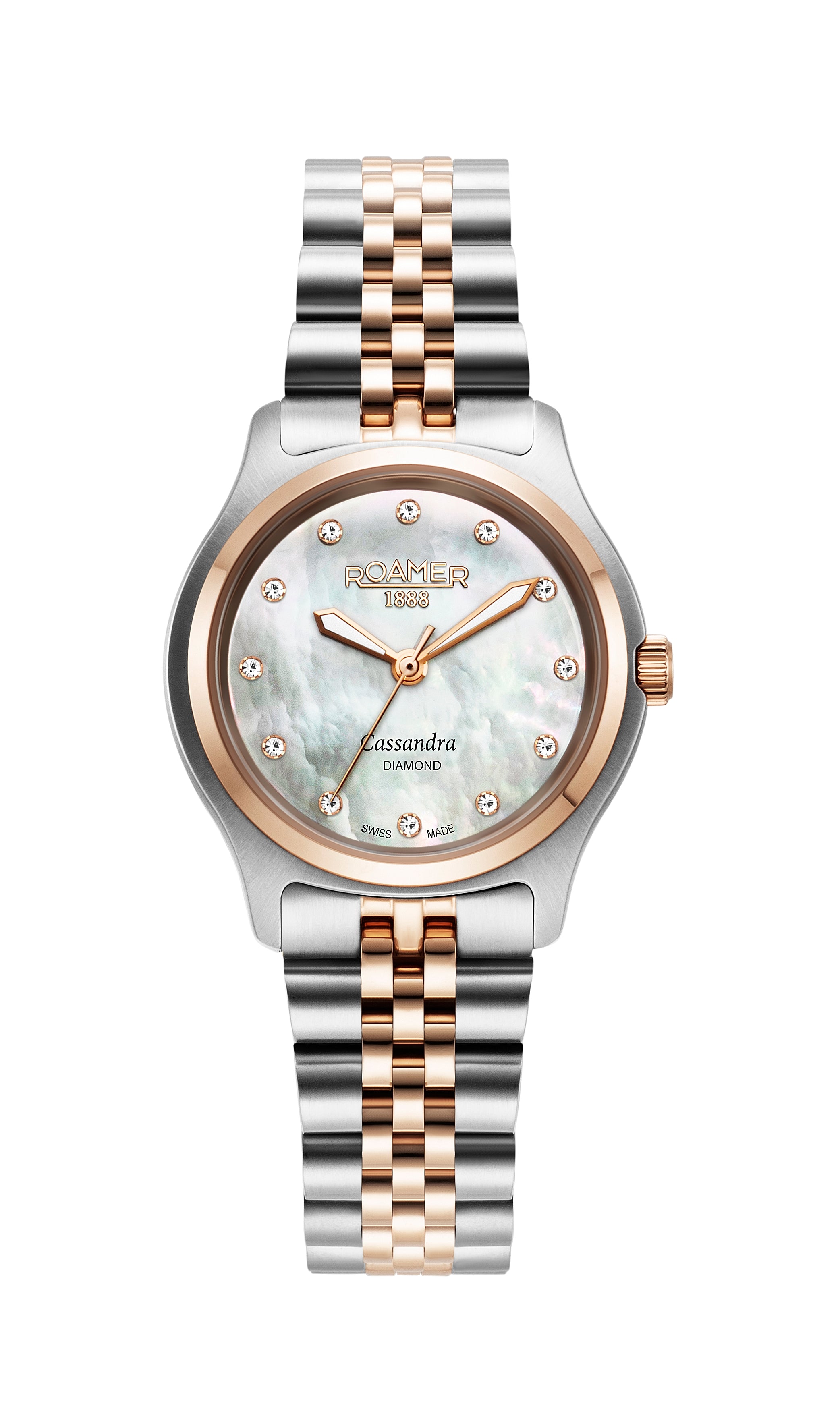 Cassandra Diamond 31 mm Quartz Three-Hand White Dial Two-Tone Bracelet Sapphire glass Stainless Steel swiss watch