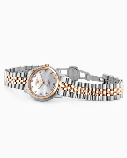 Cassandra Diamond 31 mm Quartz Three-Hand White Dial Two-Tone Bracelet Sapphire glass Stainless Steel swiss watch