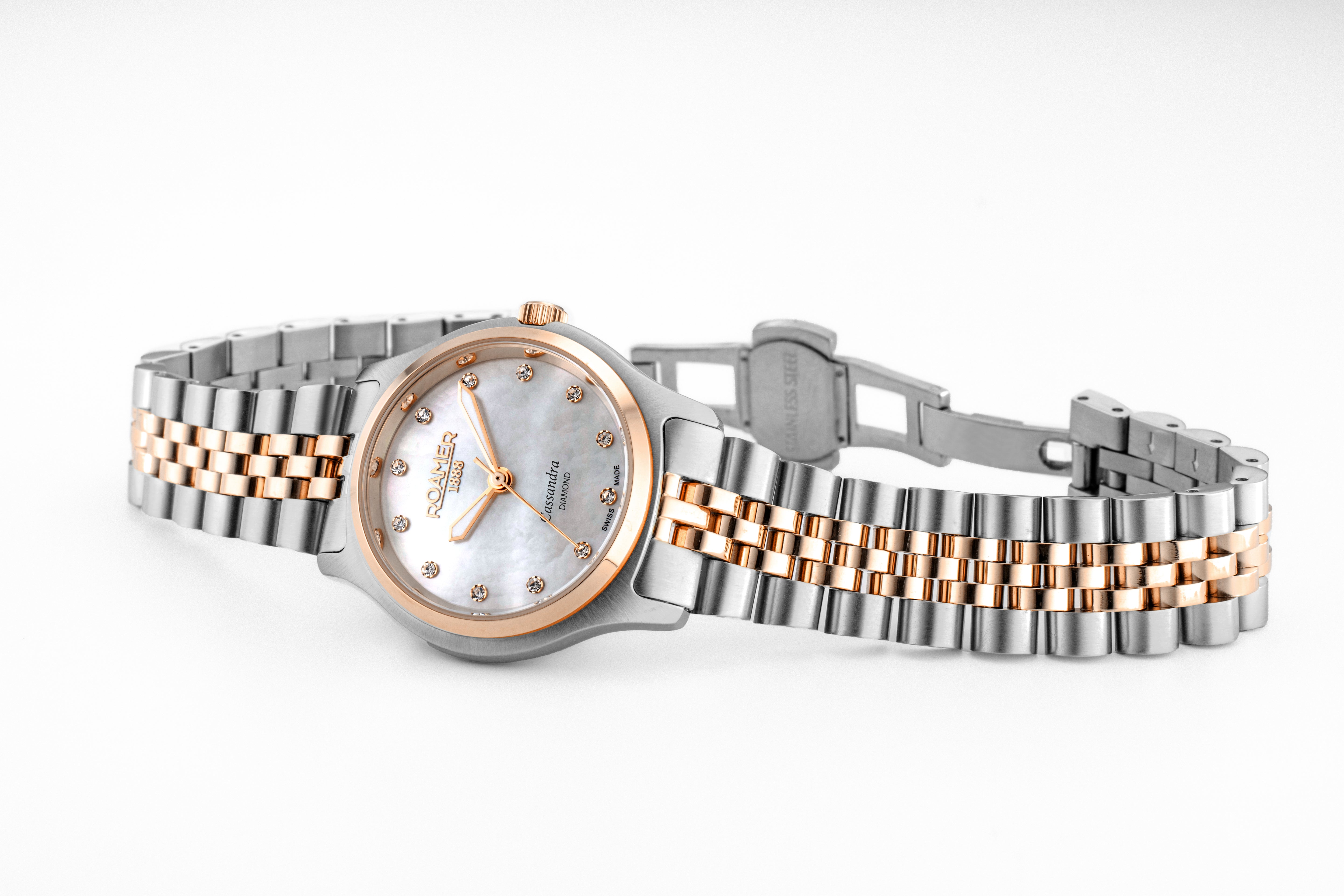 Cassandra Diamond 31 mm Quartz Three-Hand White Dial Two-Tone Bracelet Sapphire glass Stainless Steel swiss watch