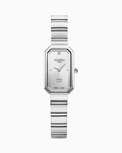 Olivia Diamond 18x29 mm Quartz Two-Hand Silver Dial Silver Bracelet Sapphire glass Stainless Steel swiss watch