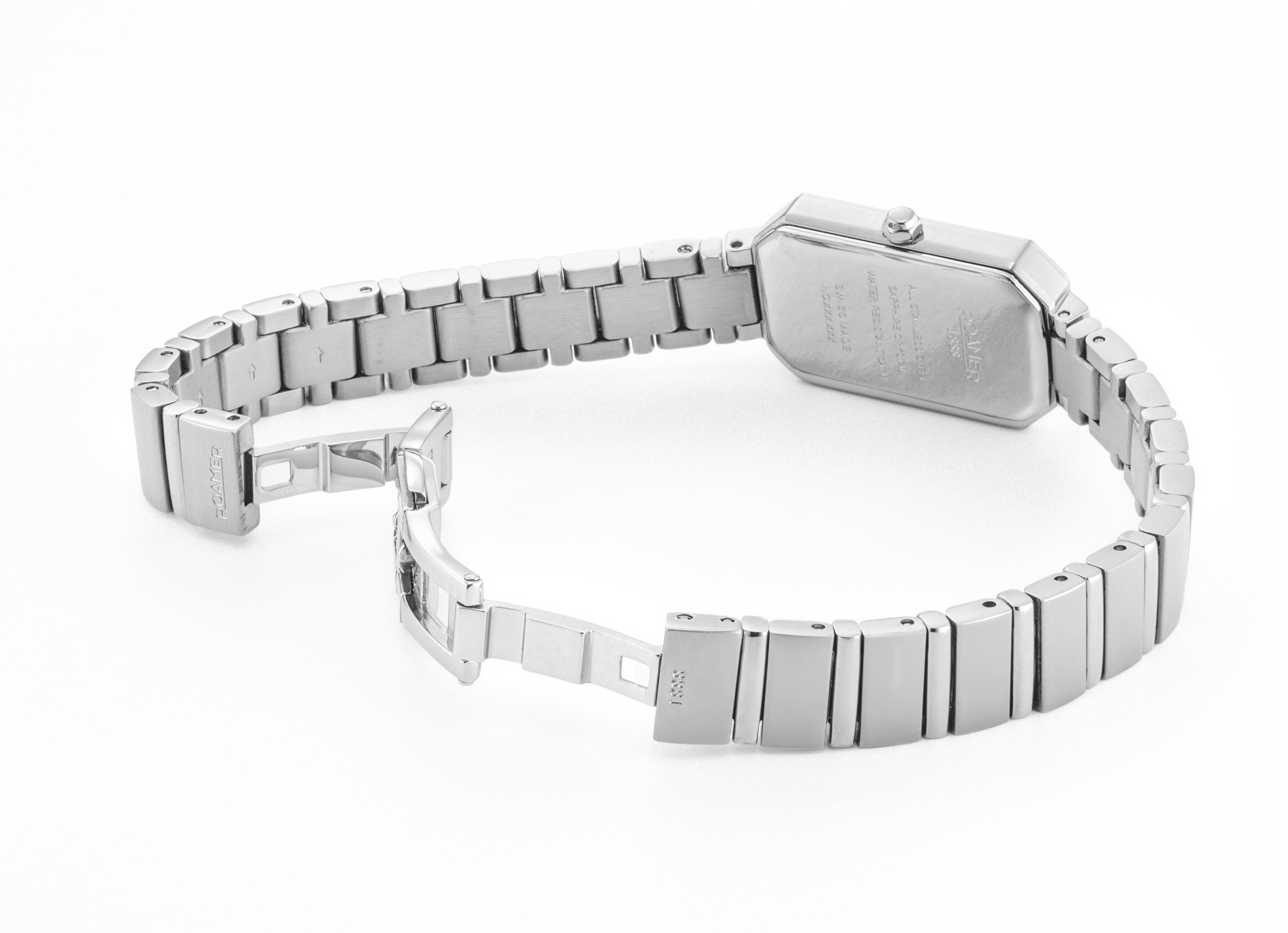 Olivia Diamond 18x29 mm Quartz Two-Hand Silver Dial Silver Bracelet Sapphire glass Stainless Steel swiss watch
