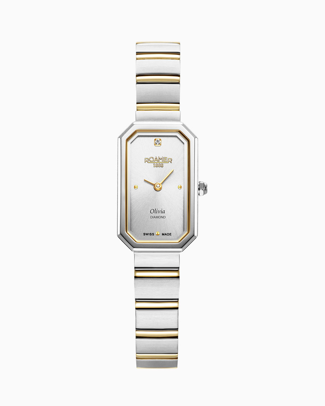 Roamer Olivia Diamond 18x29 mm Quartz Two-Hand Silver Dial Two-Tone Bracelet Sapphire glass Stainless Steel swiss watch